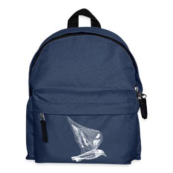 Vogel Line Art - Kinder Rucksack - Navy - Vorne