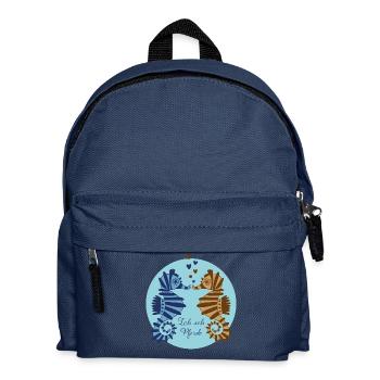 Seepferdchen Liebespaar Illustration - Kinder Rucksack - Navy - Vorne