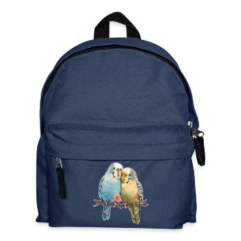 Wellensittiche - Kinder Rucksack - Navy - Vorne