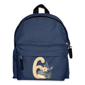 whale birthday / Wal Geburtstag - Kinder Rucksack - Navy - Vorne
