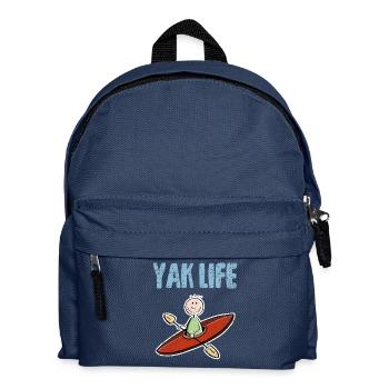Yak Life - Kajak - Kayak - Kanu - Ruderer - Kinder Rucksack - Navy - Vorne