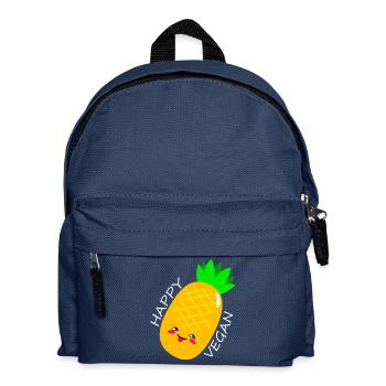 Vegan und Glücklich - Kinder Rucksack - Navy - Vorne