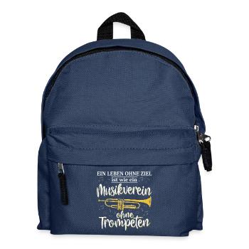 Trompete Shirt · Blasmusik · Musiker · Geschenk - Kinder Rucksack - Navy - Vorne