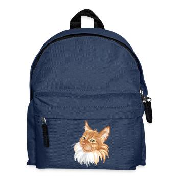 Ingwer Katze Porträt - Kinder Rucksack - Navy - Vorne