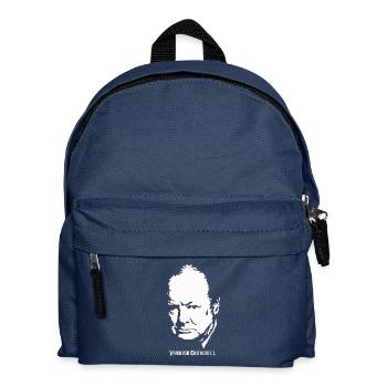 Winston Churchill Porträt - Kinder Rucksack - Navy - Vorne