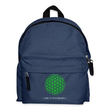 Blume des Lebens. Das Leben ist wunderbar. - Kinder Rucksack - Navy - Vorne