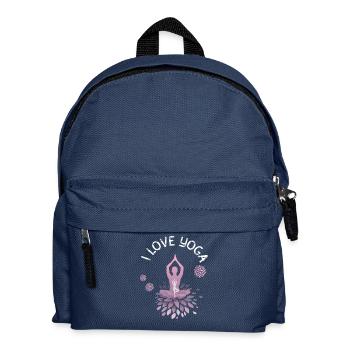 love Yoga yogi Namaste shanti Buddha Lotus meditat - Kinder Rucksack - Navy - Vorne