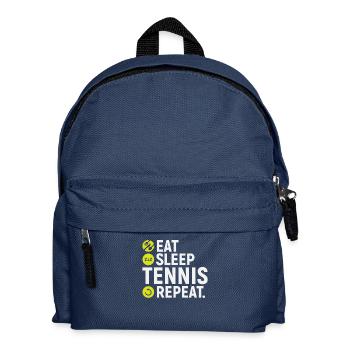 Essen, schlafen, Tennis, wiederholen - Geschenk - Kinder Rucksack - Navy - Vorne