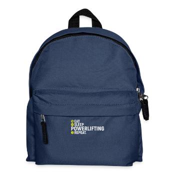 Eat, sleep, powerlifting, repeat - Kids' Backpack - navy - Front
