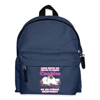 Einhorn Cookie - Kinder Rucksack - Navy - Vorne