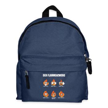 Flammenzwerg Feuerwehr Feuerwehrfrau Geschenk - Kinder Rucksack - Navy - Vorne