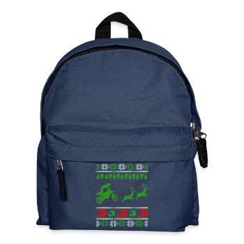 motocross ugly christmas jumper gift - Kids' Backpack - navy - Front