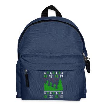 Wandern Berge Ugly Christmas Jumper - Kinder Rucksack - Navy - Vorne