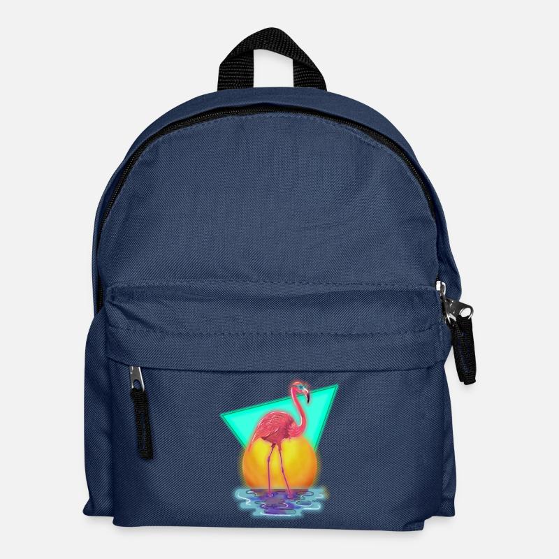 80´s Flamingo - Kinder Rucksack - Navy