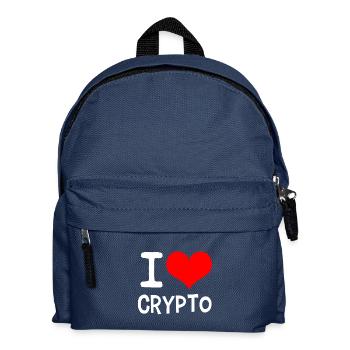 J'aime Crypto blanc - Sac à dos Enfant - bleu marine - Devant