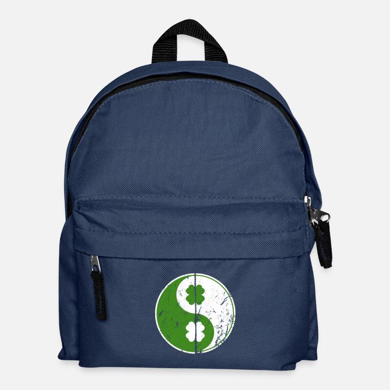 Yin Yang Shamrocks chinesisches Symbol St. Patrick - Kinder Rucksack - Navy