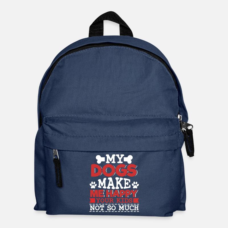DOGS MAKE ME HAPPY - Kids' Backpack - navy