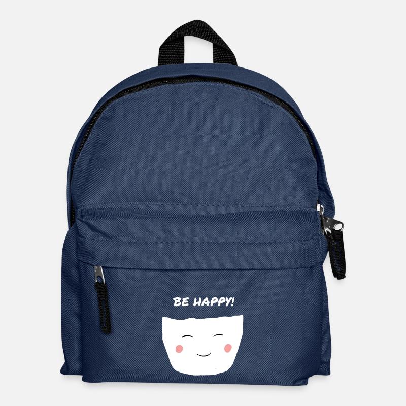 Be Happy Motivation Inspiration Cute - Kinder Rucksack - Navy