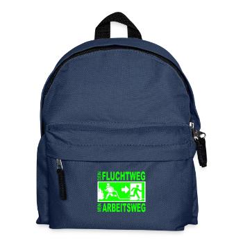 Flucht Feuerwehr Brand Notausgang Feuer Geschenk - Kinder Rucksack - Navy - Vorne