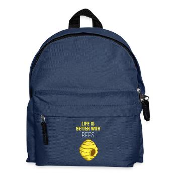 Das Leben ist besser mit Bienen - Schutz - Insekt - Kinder Rucksack - Navy - Vorne