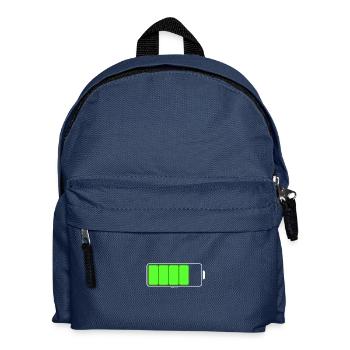 Batterie Mutter Kind Partnerlook Geschenk - Kinder Rucksack - Navy - Vorne