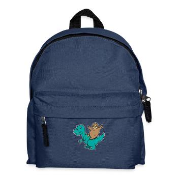 T-Rex Faultier Tyrannosaurus Dinosaurier Geschenk - Kinder Rucksack - Navy - Vorne