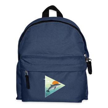 Delfin - Sonnenaufgang - Ozean - Kinder Rucksack - Navy - Vorne