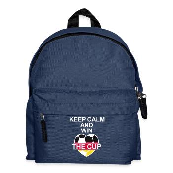 Fussball Deutschland 2018 Weltmeister Keep Calm - Kinder Rucksack - Navy - Vorne