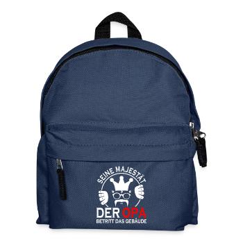 Seine Majestät der OPA betritt das Gebäude - Kinder Rucksack - Navy - Vorne