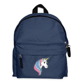 tête de licorne crinière cheveux longs colorés - Sac à dos Enfant - bleu marine - Devant