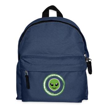 T-shirt néon Glow Alien Effet lumineux demi-lune - Sac à dos Enfant - bleu marine - Devant