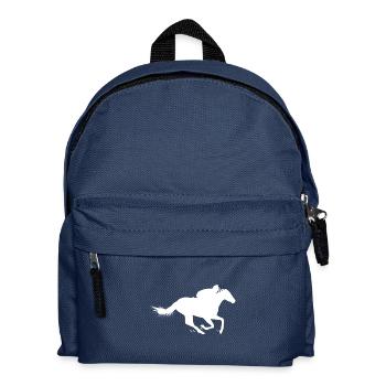Pferderennen Sport cooles Geschenk - Kinder Rucksack - Navy - Vorne