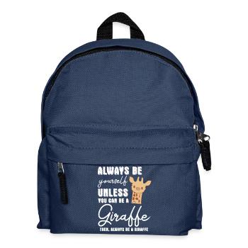 Giraffe - Giraffen - Giraffenfan - Be Yourself - Kinder Rucksack - Navy - Vorne