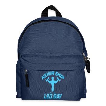 nver skip leg day Powerlifting Bodybuilding - Kinder Rucksack - Navy - Vorne