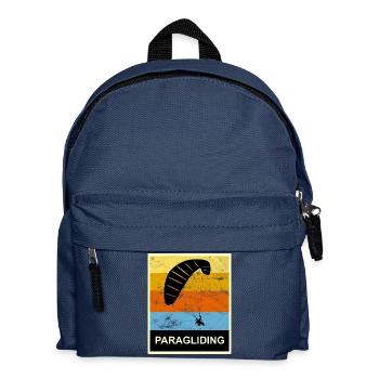 Gleitschirm Fliegen Vintage Geschenk Retro - Kinder Rucksack - Navy - Vorne