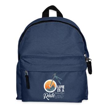 Life is a beautiful Ride Mountainbike Geschenk - Kinder Rucksack - Navy - Vorne