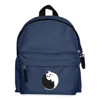 Cats Yin Yang - black and white cat - Kids' Backpack - navy - Front