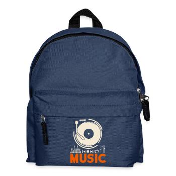 Music Music Record Player DJ Gift - Kids' Backpack - navy - Front