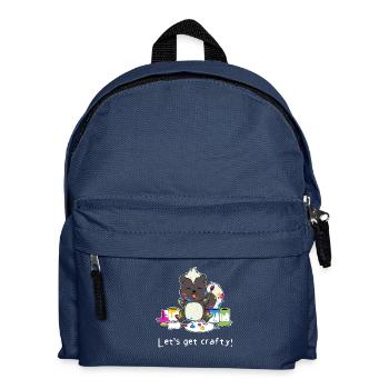 Basteln Maler Malen Zeichnen Bild Wiese Geschenk - Kinder Rucksack - Navy - Vorne