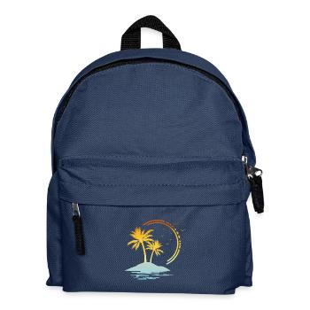 Palmen - Kinder Rucksack - Navy - Vorne