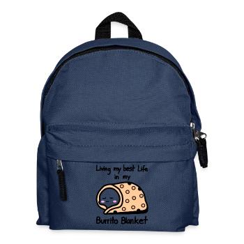 Mein bestes Leben in einer Burrito-Decke - Burrito - Kinder Rucksack - Navy - Vorne
