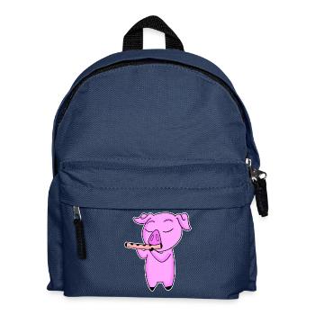 Le cochon joue de la flûte - Sac à dos Enfant - bleu marine - Devant