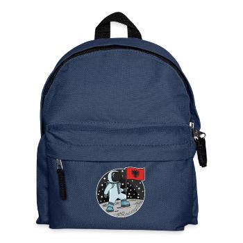 Astronaut mit Flagge Albanien - Kinder Rucksack - Navy - Vorne
