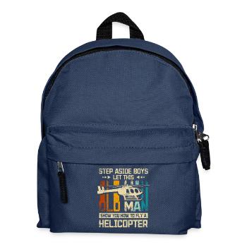 Let this old man show you how to fly a helicopter - Kids' Backpack - navy - Front