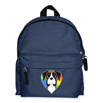 Chien LGBT Boxer Allemand Arc-en-ciel - Sac à dos Enfant - bleu marine - Devant