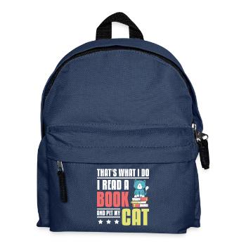 Lisez un livre et caressez mon chat - Sac à dos Enfant - bleu marine - Devant