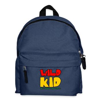 Wild Child Saying in Thick Font - Kids' Backpack - navy - Front