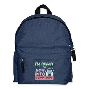 Je suis prêt à sauter dans le monster truck préscolaire - Sac à dos Enfant - bleu marine - Devant