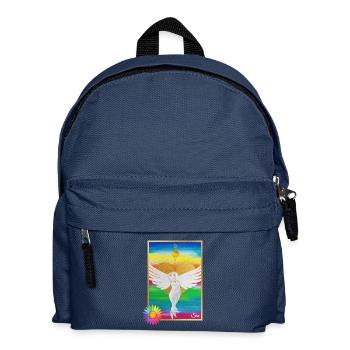 Rainbow Angel of Love with Rainbow Flower - Kids' Backpack - navy - Front