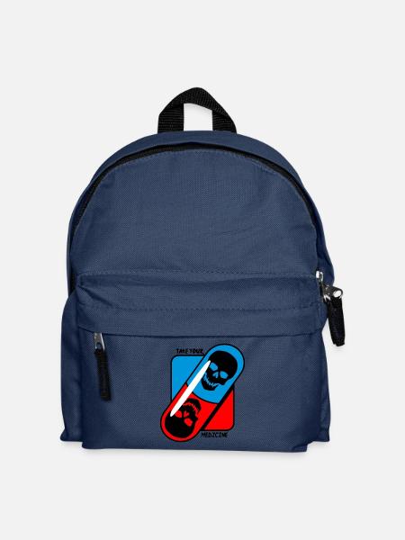 Nimm - deine - Medizin - Totenkopf - Kinder Rucksack - Navy